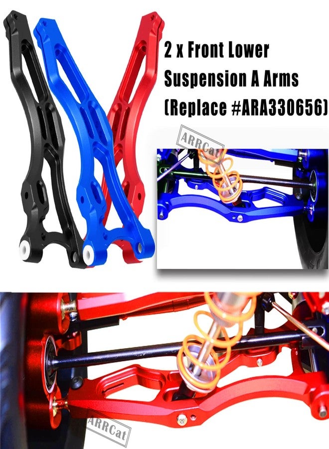 ARRCat Aluminum Front & Rear Suspension Arms Upgrades Part for 1/8 Outcast 6S BLX,Kraton 6S BLX,Notorious 6S BLX,Talion 6S BLX,ARRCat 6pcs Lower Upper Swing Arm Set Hops up w/Pivot Balls,Black - Image 4